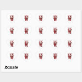 Sticker Cœur Gnomes Amour Rouge Joyeuse Saint-Valentin  (Feuille)