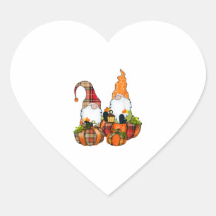Sticker Cœur Gnomes citrouilles Automne automne mignon Hallowee