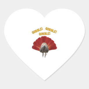 Sticker Cœur Gobble ! Turquie Thanksgiving African Grey Parrot