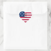 Sticker Cœur God Bless Our Home : USA Flag Swirl Art (Sac)