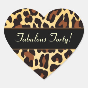 Sticker Cœur Gold Black Leopard Fabuleux 40 anniversaire