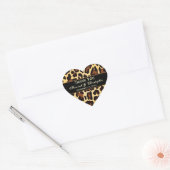 Sticker Cœur Gold Black Leopard Mariage Merci marié (Enveloppe)