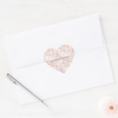 Sticker Cœur Gold Blush Pink Rose Petals Floral Wedding (Enveloppe)