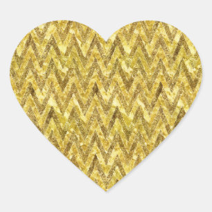 Sticker Cœur Gold Glam Chevron