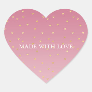 Sticker Cœur Gold Hearts Blush Pink Ombre