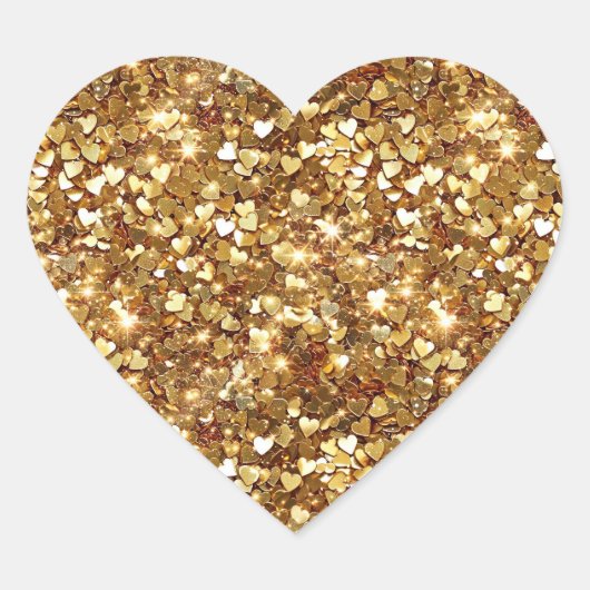 Sticker Cœur Gold Hearts Confetti (Devant)