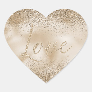 Sticker Cœur Gold Luxe Parties scintillant Love 