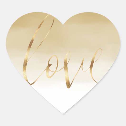 Sticker Cœur Gold Ombre Love (Devant)