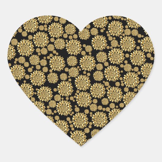 Sticker Cœur Gold Petals Coeur Design (Devant)