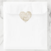 Sticker coeur Gold White Peace Love (Sac)