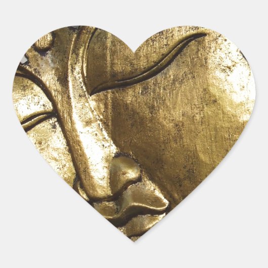 Sticker Cœur Golden Bouddha Blessing Inspirational Love (Devant)