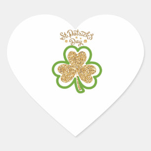 Sticker Cœur Golden Illustrated Minimalist St. Patrick's Day