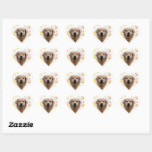 Sticker Cœur Golden Retriever Chien Coeurs Pâtes Imprimer (Feuille)