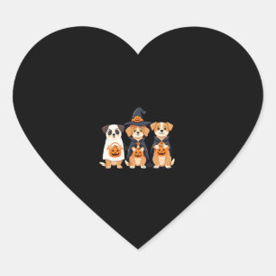 Sticker Cœur Golden Retriever Ghost Halloween Tricoter Ou Treat