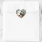 Sticker Cœur Golden Retriever souriant (Sac)