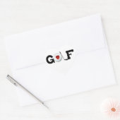 Sticker Cœur Golf Avec T-shirts et cadeaux de golf Ball (Enveloppe)
