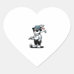 Sticker Cœur Golf Bunny Punk Golfing Rabbit