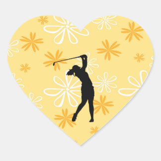 Sticker Cœur Golfer Golf Sports Personne Silhouette