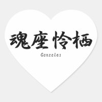 Gonzales traduit en symboles kanji japonais.