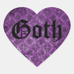Sticker Cœur Gothique élégant victorien pourpre grunge