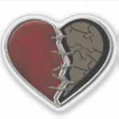 Sticker Coeur gothique Pierre noire rouge (Devant)
