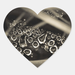 Sticker Cœur gouttes d'eau sur le web