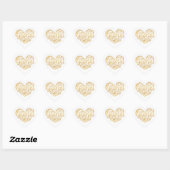 Sticker Cœur Gracias Moderne Or Cursive Typographie Script (Feuille)