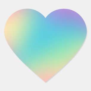 Sticker Cœur Gradient arc-en-ciel magnifique