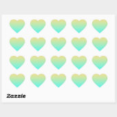 Sticker Cœur Gradient de Pastel Turquoise (Feuille)