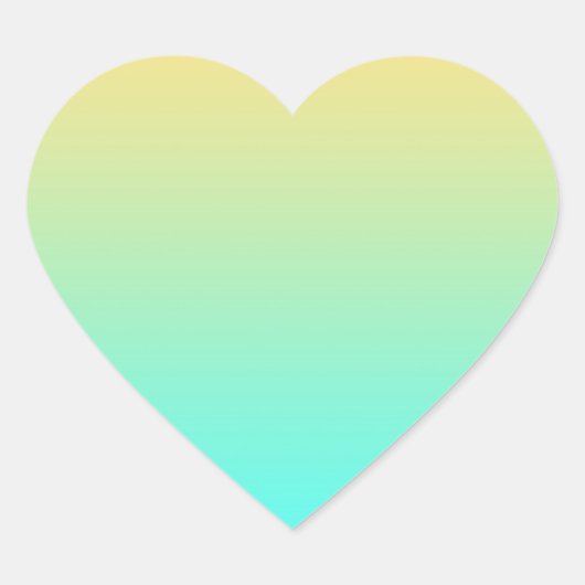 Sticker Cœur Gradient de Pastel Turquoise (Devant)