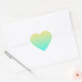 Sticker Cœur Gradient de Pastel Turquoise (Enveloppe)