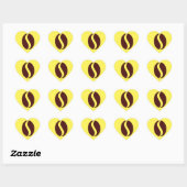 Sticker Cœur Grain de café funky (Feuille)