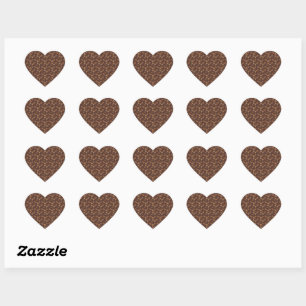 Sticker Cœur Grains de café Haricots Café noir Brun Caféine