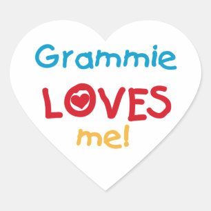 Sticker Cœur Grammie m'aime T-shirts et cadeaux