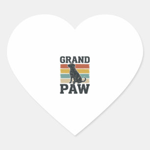 Sticker Cœur Grand Paw Vintage Chien Grand-père Conception de T