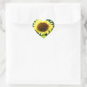 Sticker Cœur Grand tournesol jaune (Sac)