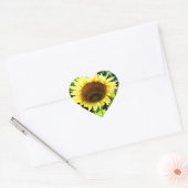 Sticker Cœur Grand tournesol jaune (Enveloppe)