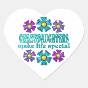 STICKER CŒUR GRANDDAUGHTERS MAKE LIFE SPECIAL