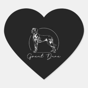 Sticker Cœur Grande mère de chien portrait Dane