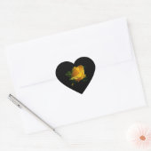 Sticker Cœur Grande rose jaune (Enveloppe)