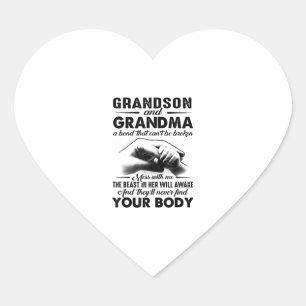 Sticker Cœur Grandson et grand-mère Bond.
