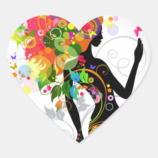 Sticker Cœur Graphique coiffeur (Devant)