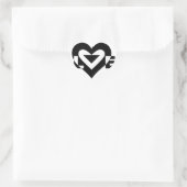 Sticker Cœur Graphique d'amour cool, noir (Sac)