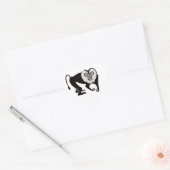 Sticker Cœur Graphique J'aime les MACAQUES à queue de lion - Fa (Enveloppe)