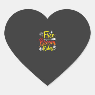 Sticker Cœur Graphisme de sorcière de balades en balai gratuite