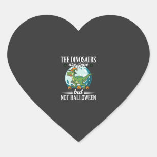 Sticker Cœur Graphisme de sorcière d'Halloween de dinosaure drô