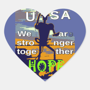 Sticker Cœur Graphisme Espoir Patriotique USA