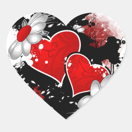 Sticker Cœur Graphisme pour la Saint-Valentin - (Devant)
