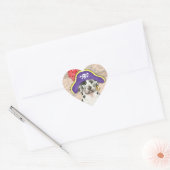 Sticker Cœur Great Dane Pirate (Enveloppe)