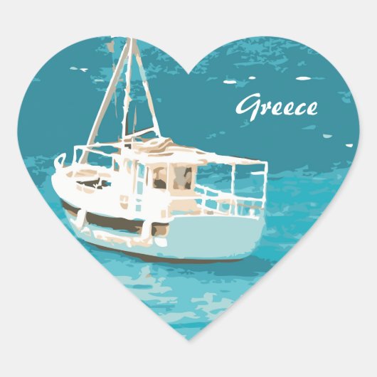 Sticker Cœur Grèce (Devant)